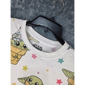 Star Wars Mad Engine Grogu‎ Baby Yoda Ice Cream All Over Print T-Shirt 2X White